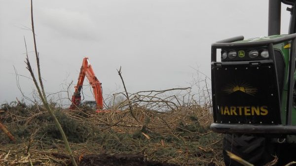 Bossage en afval opruimen